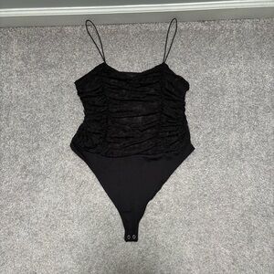 Almost Famous Women's Black Lace Bodysuit